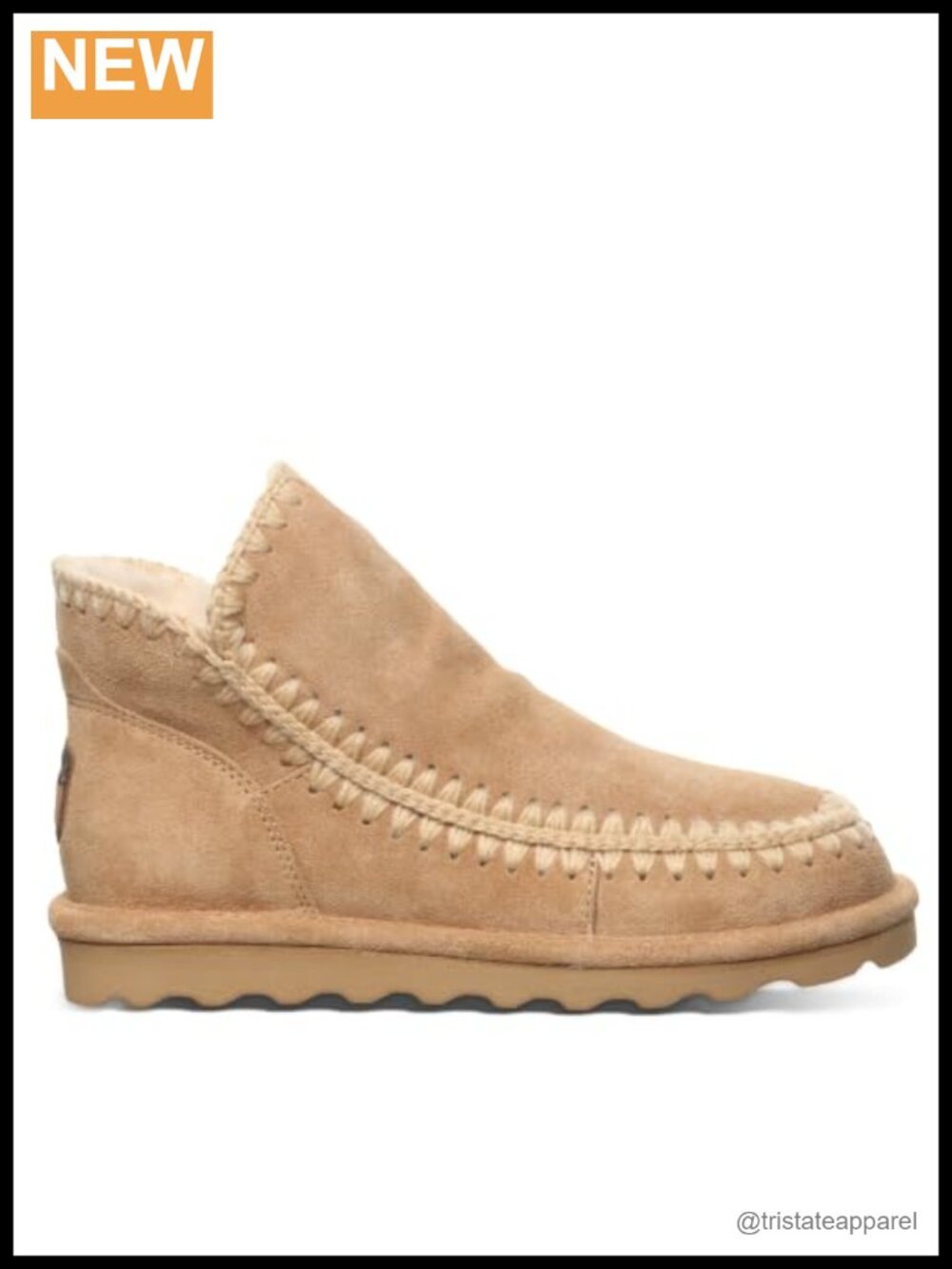 Suede Snow Boots with Crochet Detail, Wool Lining, Sheepskin Footbed, Water